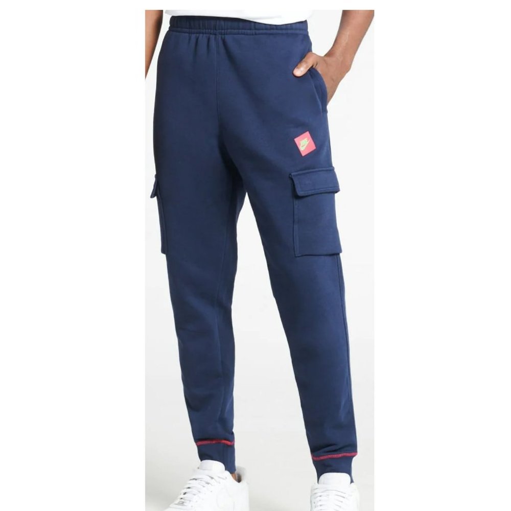 Nike Just Do It Cargo Fleece Jogger Sweatpants Navy